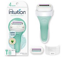 Schick Intuition Sensitive Care Womens Razor With 1 Razor Handle and 2 Refills - Each