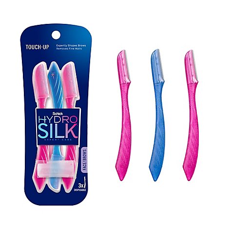 Schick Hydro Silk Touch Up Multipurpose Exfoliating Face Razor and Eyebrow Shaper - 3  Count