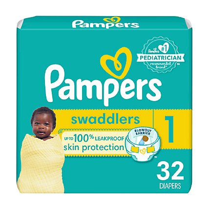 Pampers Swaddlers Size 1 Diapers - 32 Count - Image 1