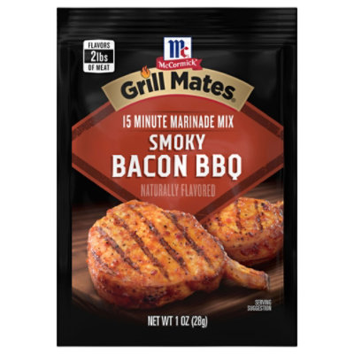 McCormick Grill Mates Smoky Bacon BBQ 3 In 1 Seasoning Mix - 1 Oz