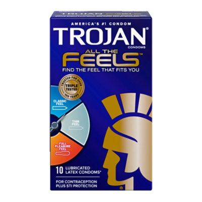 Trojan All The Feels Latex Condoms - 10 Count - Image 1