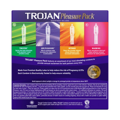 Trojan Pleasure Pack Assorted Lubricated Condoms Value Pack - 36 Count - Image 5