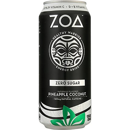 Zoa Energy Drink Pineapple Coconut Zero Sugar - 16 FZ - Image 2