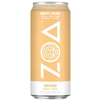 Zoa Energy Drink Pineapple Coconut Zero Sugar - 16 FZ