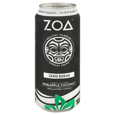 Zoa Energy Drink Pineapple Coconut Zero Sugar - 16 FZ
