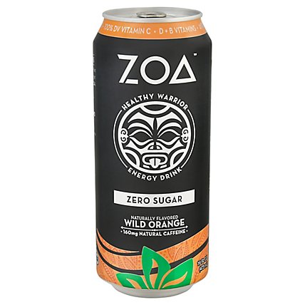 Zoa Energy Drink Wild Orange Zero Sugar - 16 OZ - Image 3