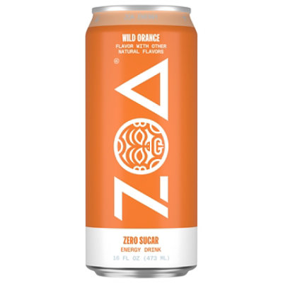 Zoa Energy Drink Wild Orange Zero Sugar - 16 OZ - safeway