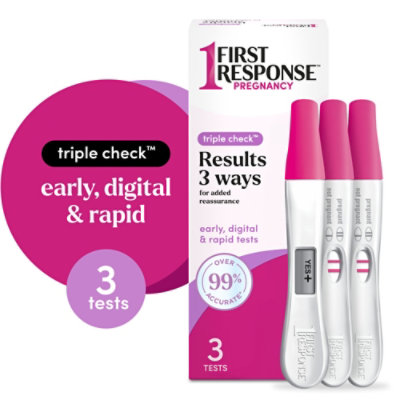 First Response Triple Check Pregnancy Test Kit - 3 Count - Image 1