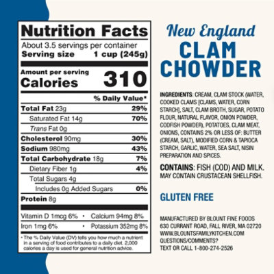 Blount Clam Shack Gluten Free New England Clam Chowder Soup - 30 Oz - Image 3