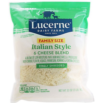 punktum vedhæng Inspektion Lucerne Cheese Italian Blend Shredded Family Size - 32 OZ - Carrs