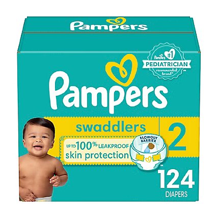 Pampers Swaddlers Size 2 Diapers - 124 Count - Image 2