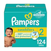 Pampers Swaddlers Size 2 Diapers - 124 Count - Image 1