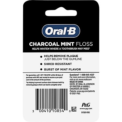 Oral-B Floss Charcoal Infused Mint 54.6 Yard - Each - Image 4