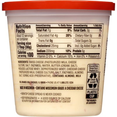 Merkts Swiss Almond Spreadable Cheese Cup - 12.9 Oz - Image 3
