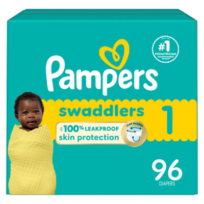 Pampers Swaddlers Size 1 Baby Diapers - 96 Count - Image 1