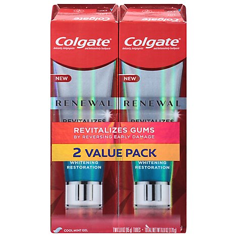 Colgate Renewal Gum Whitening Restoration Toothpaste Cool Mint - 2-3 Oz
