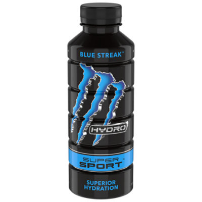 Monster Hydro Super Sport Blue Streak US Energy Drink - 12-20 Fl. Oz. - Image 1