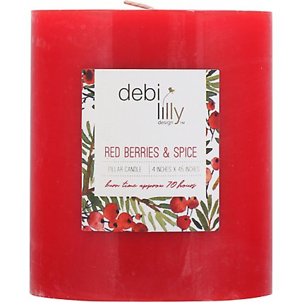 Debi Lilly Red Berries & Spice 4x4.5 Pillar - EA - Image 2
