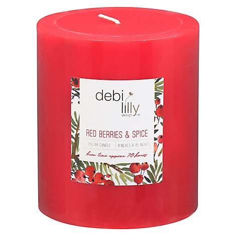 Debi Lilly Red Berries & Spice 4x4.5 Pillar - EA