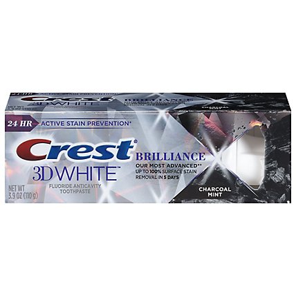 Crest 3D White Toothpaste Fluoride Anticavity Brilliance Charcoal Mint - 3.9 Oz - Image 3