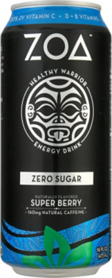 Zoa Energy Drink Super Berry Zero Sugar - 16 FZ - Image 2