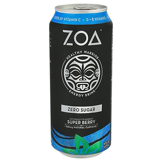 Zoa Energy Drink Super Berry Zero Sugar - 16 FZ