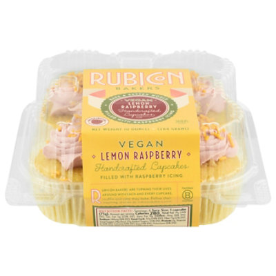 Rubicon Lemon Raspberry Cupcakes Vegan 4 Count - 10 OZ - Image 1