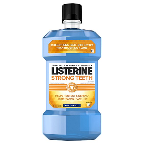 Listerine Mouthwash Strong Teeth Mint - 33.8 FZ