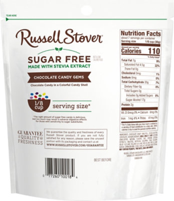 Russell Stover Sugar Free Chocolate Candy Gems Bag - 7.5 Oz - Image 8