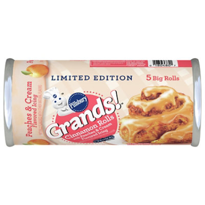 Pillsbury Grands Cinnamon Rolls Peach Cream Icing - 17.5 OZ - Image 3