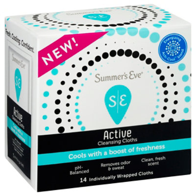 Summers Eve Active Cooling Cloths - 14 CT - Shaw's