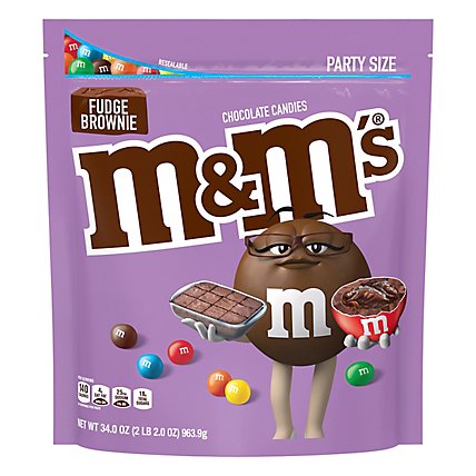 M&MS Fudge Brownie Chocolate Candy Party Size - 34 Oz - Image 3