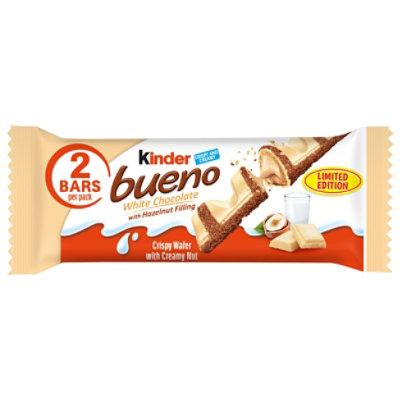 Kinder Bueno White Chocolate and Hazelnut Cream 2 Chocolate Bars - 1.4 Oz - Image 1