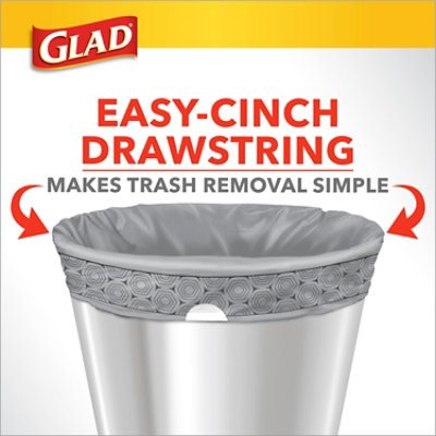 Glad Small Drawstring Trash Bags with Clorox 4 Gallon Lemon Fresh Bleach Scent - 34 Count - Image 5