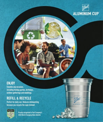 Ball Aluminum Ultimate Recyclable Cold Drink Cup 16oz - 24 CT - Image 3