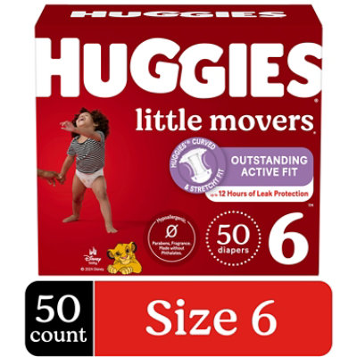 Huggies Little Movers Baby Diapers Size 6 (35+ lbs) - 50 Count