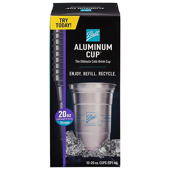 Ball Aluminum Ultimate Recyclable Cold Drink Cup 20oz - 10 CT