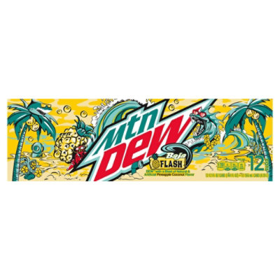 Mountain Dew Baja Flash Pineapple Coconut Soda - 12-12 FZ