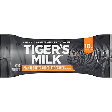 Tigers Milk Nutrition Bar Peanut Butter Chocolate Crunch - 1.48 Oz - Image 1