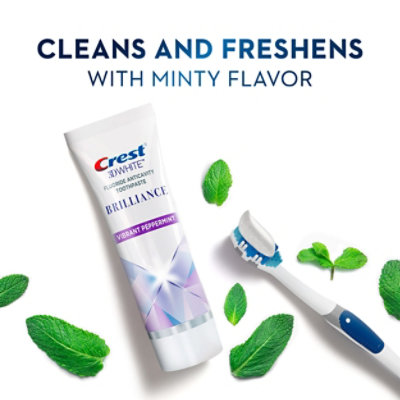 Crest 3D White Toothpaste Fluoride Anticavity Brilliance Vibrant Peppermint Value Pack - 2-3.9 Oz - Image 6