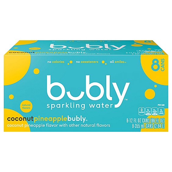 Bubly Sparkling Water Coconut Pineapple - 8-12 FZ