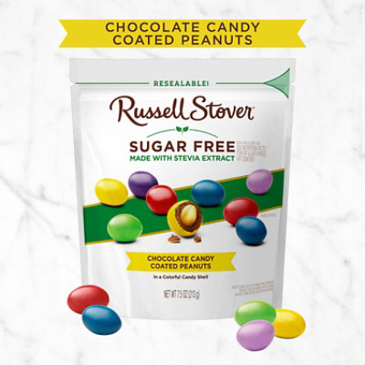 Russell Stover Sugar Free Chocolate Candy Coated Peanuts Bag - 7.5 Oz - Image 2