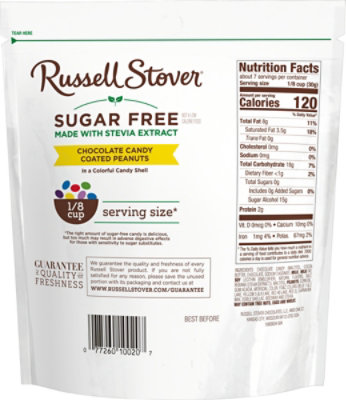 Russell Stover Sugar Free Chocolate Candy Coated Peanuts Bag - 7.5 Oz - Image 7