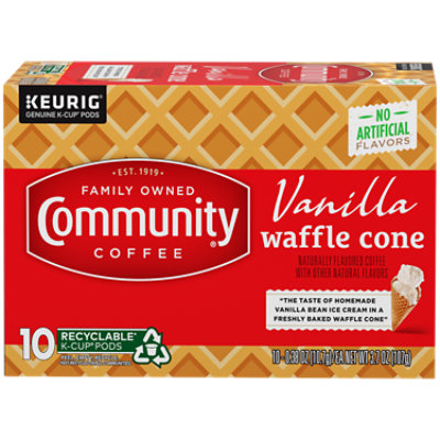 Community Vanilla Waffle Cone Medium Roast Single Serve Coffee - 10 CT