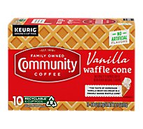 Community Vanilla Waffle Cone Medium Roast Single Serve Coffee - 10 CT