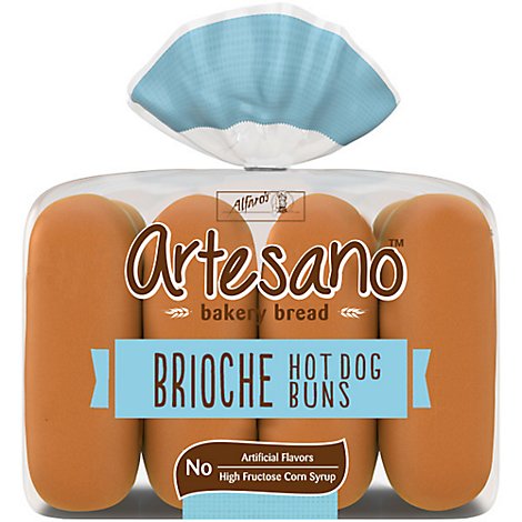 Alfaros Artesano Brioche Hotdog Buns - 8 CT