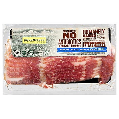 Greenfield Thick Cut Smoked Uncured Bacon - 12 OZ