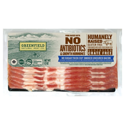 Greenfield Thick Cut Smoked Uncured Bacon - 12 OZ