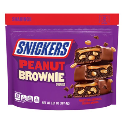 Snickers Peanut Brownie Squares Fun Size Chocolate Candy Bars - 6.61 Oz - Image 3