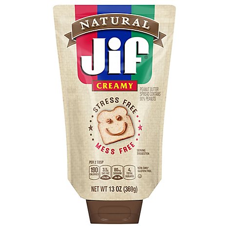 Jif Natural Squeeze Pouch - 13 Oz